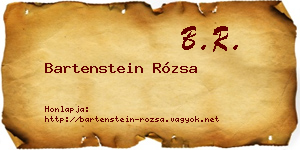 Bartenstein Rózsa névjegykártya